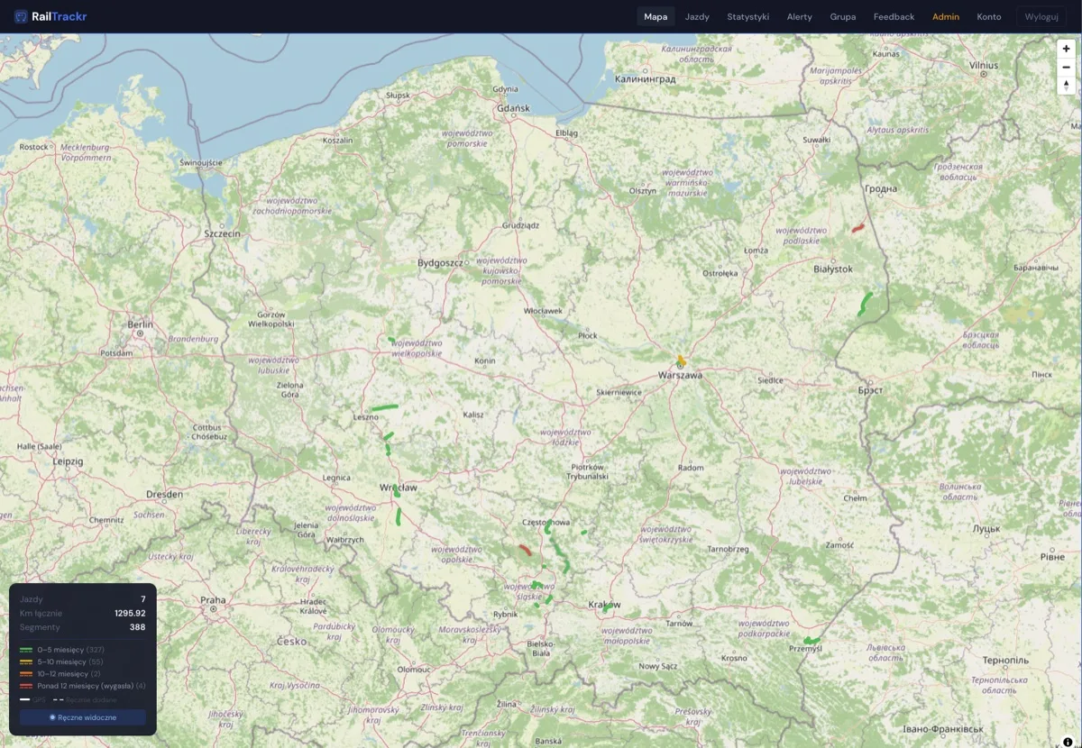 RailTrackr — Website-Vorschau